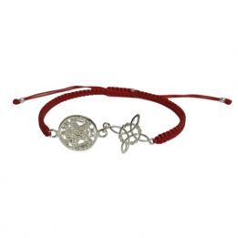 Pulsera Tetragrámaton plata nudo bruja hilo rojo